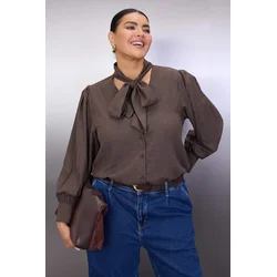 Trendyol Curve Ženska bluza Tbbaw26Af00037, Braon