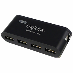 LogiLink USB 2.0 HUB, 4-Port, crni sa napajanjem