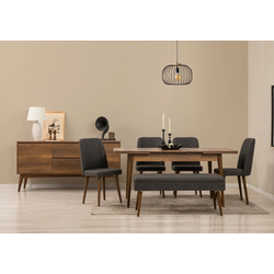 Hanah Home Trpezarijski set Vina 03 1053, 7 delova, Antracit