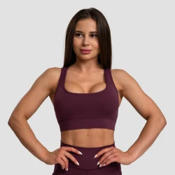 GymBeam Sportski grudnjak Mesh Panel Eggplant