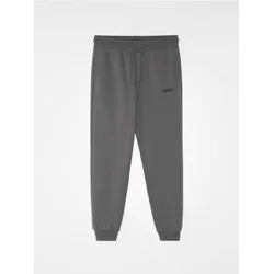 Sinsay - Jogger pantalone sa pamukom i izvezenim natpisom - tamno siva