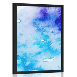 Plakat modro vijolična abstraktna umetnost - 60x90 silver