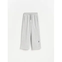 Reserved - Wide leg pantalone s visokim sadržajem pamuka