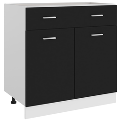 VIDAXL spodnja omarica s predalom črna 80x46x81,5 cm