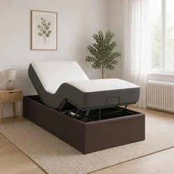Električna nastavljiva postelja Rjava 200 x 90 x 33,5 cm Jeklo