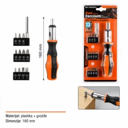 KMT Set bitova za odvijač, 160mm, 13 Komada
