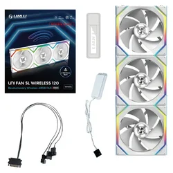 Ventilator za ohišje Lian Li UNI FAN SL Wireless 120 Reverse Blade ARGB PWM 120mm, 3 Pack + Kontroler, bel