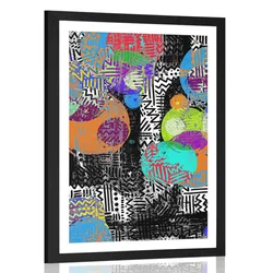 Plakat s paspartujem abstraktna kompozicija - 40x60 white