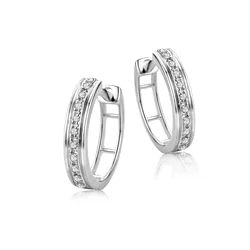 DIAMANT LETERNEL Uhani Ohrringe aus 375 Weißgold mit Diamant srebrna