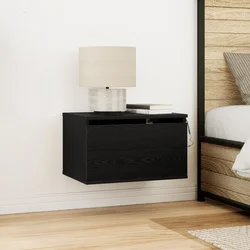 Wall-mounted noćni ormarić 2 pcs Crni hrast 50 x 36 x 30 cm