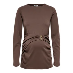 Only Maternity Majica OLMEVALYN temno rjava