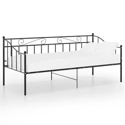 Vidaxl Posteljni okvir črn kovinski 90x200 cm