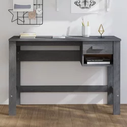 Radni stol HAMAR tamnosivi 110 x 40 x 75 cm od masivne borovine