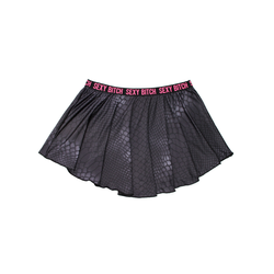 Reptile Patterned Skater Skirt - Black/Pink
