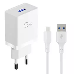 Kucni punjac KONFULON Joko JK77 2.4A sa kablom USB na Micro USB beli 1m