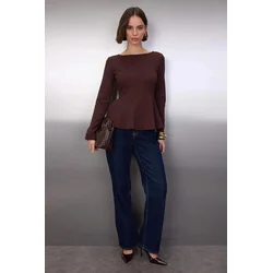 Trendyol Milla ženska bluza Twoaw26Bz00166, braon-braon