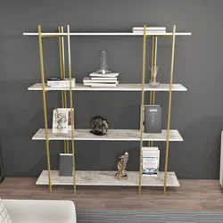 Hanah Home Polica 160x180x29,6cm Belo-Zlatna
