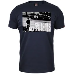 011Shop Muška majica kratkih rukava Snitches get stitches, Teget