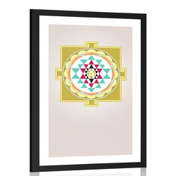 Plakat s paspartujem in stilskim vzorcem - 20x30 silver
