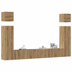 6-dijelni set TV ormarića montiran na zid Artisan Oak
