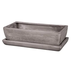 Škatla KAKTUS GREY + krožnik keramični mat 30cm