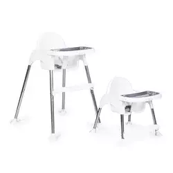 ECO TOYS Hranilica za bebe 2U1, Postolje i pojasevi, Bela