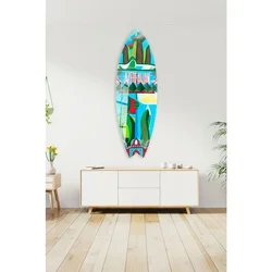 WallXpert dekorativna daska za surf od pleksiglasa Mvsf08M, ilustracija Azerbejdžana, 36 x 100 cm