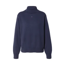 Tommy Jeans Pulover ESSENTIAL temno modra