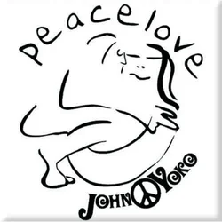 John Lennon Cuddle Black On White Magnet