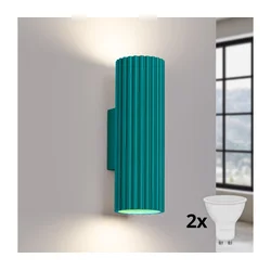Brilagi - LED zidno svetlo CRESTO 2xGU10/10W/230V 20 cm tirkizno