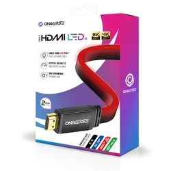 LED-kabel Oniverse HDMI® 2.1 8K – rdeč, 2 m (PS5)