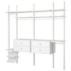 ELVARLI Kombinacija garderobera, bela, 262x51x222-350 cm