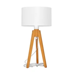 Stona lampa ALBA 1xE27/15W/230V bela/hrast