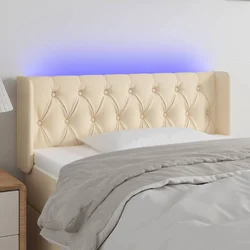 LED uzglavlje krem 93x16x78/88 cm od tkanine