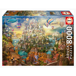 Puzzle Dream Town Educa 8000 dielov a Fix lepidlo EDU19570