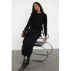 Trendyol Black Knitwear Cardigan Dress Bottom-Top Set