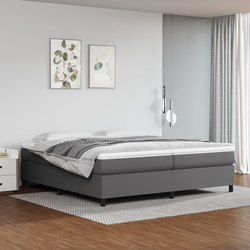 Okvir za krevet s oprugom sivi 200x200 cm od umjetne kože