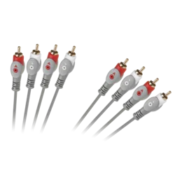 slomart Kabel 4x RCA - 4x RCA, 1,8m, Siva