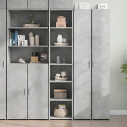 Visoka komoda siva boja betona 40x41x185 cm konstruirano drvo