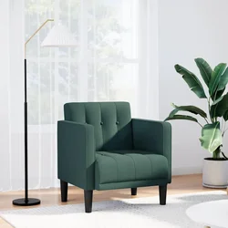 Sofa s naslonima za ruke tamnozelena 53 cm tkanina