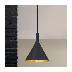Orion - Luster na sajli GUNDA 1xE14/40W/230V prečnik 16,5 cm crna/zlatna