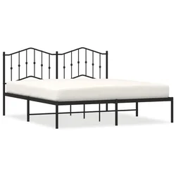 Vidaxl Kovinski posteljni okvir z vzglavjem črn 183x213 cm