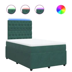 Vidaxl Box spring postelja z vzmetnico temno zelen 120x190 cm žamet