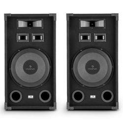 Auna PA-1200 2er-Set Fullrange HiFi PA-Lautsprecher 12; Tieftöner 1000W max. (JO2-PA-1200-Pair)