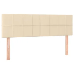 Vidaxl Posteljno vzglavje krem 144x5x78/88 cm blago