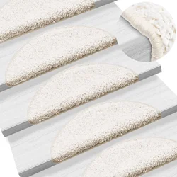 Prostirke za stepenice 10 kom 56x17x3 cm bijele poluokrugle