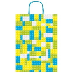 VREĆICE UKRASNE 26X36X12CM KOCKICE REX-SAUL SADOCH SDF26-275J PLA/ZEL/ŽUT