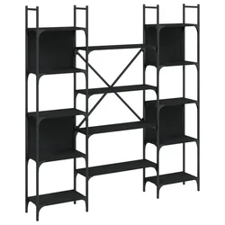 Police za knjige crne 155,5 x 24 x 166,5 cm konstruirano drvo