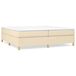 Vidaxl Posteljni okvir z vzmetmi krem 200x200 cm blago