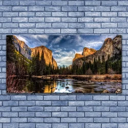 tulup.si Slika na platnu Forest lake mountain nature 140x70 cm